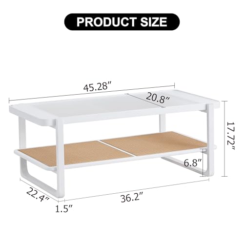 Rattan Coffee Table with Tempered Glass Top B4406