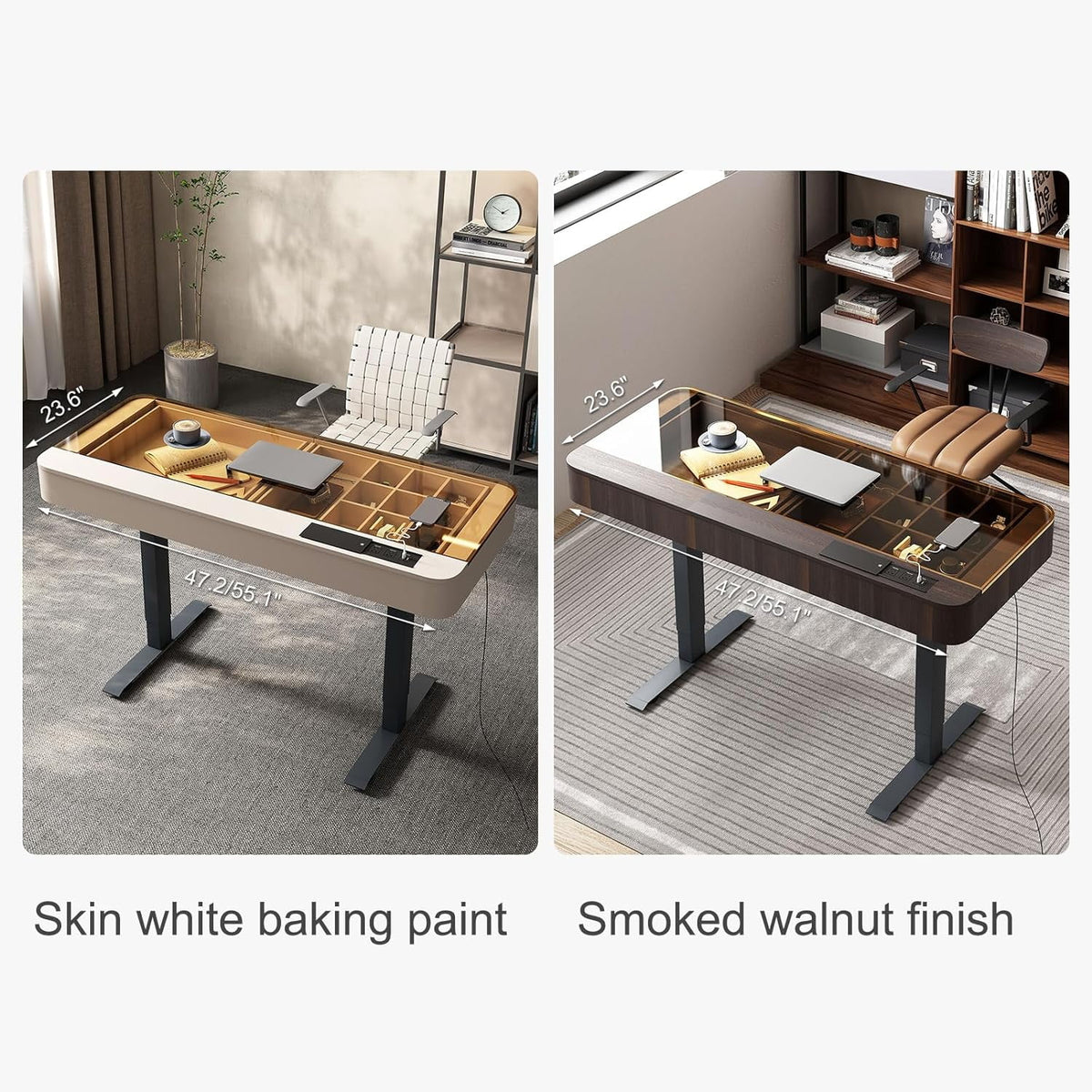Electric Standing Desk with Drawer V7342