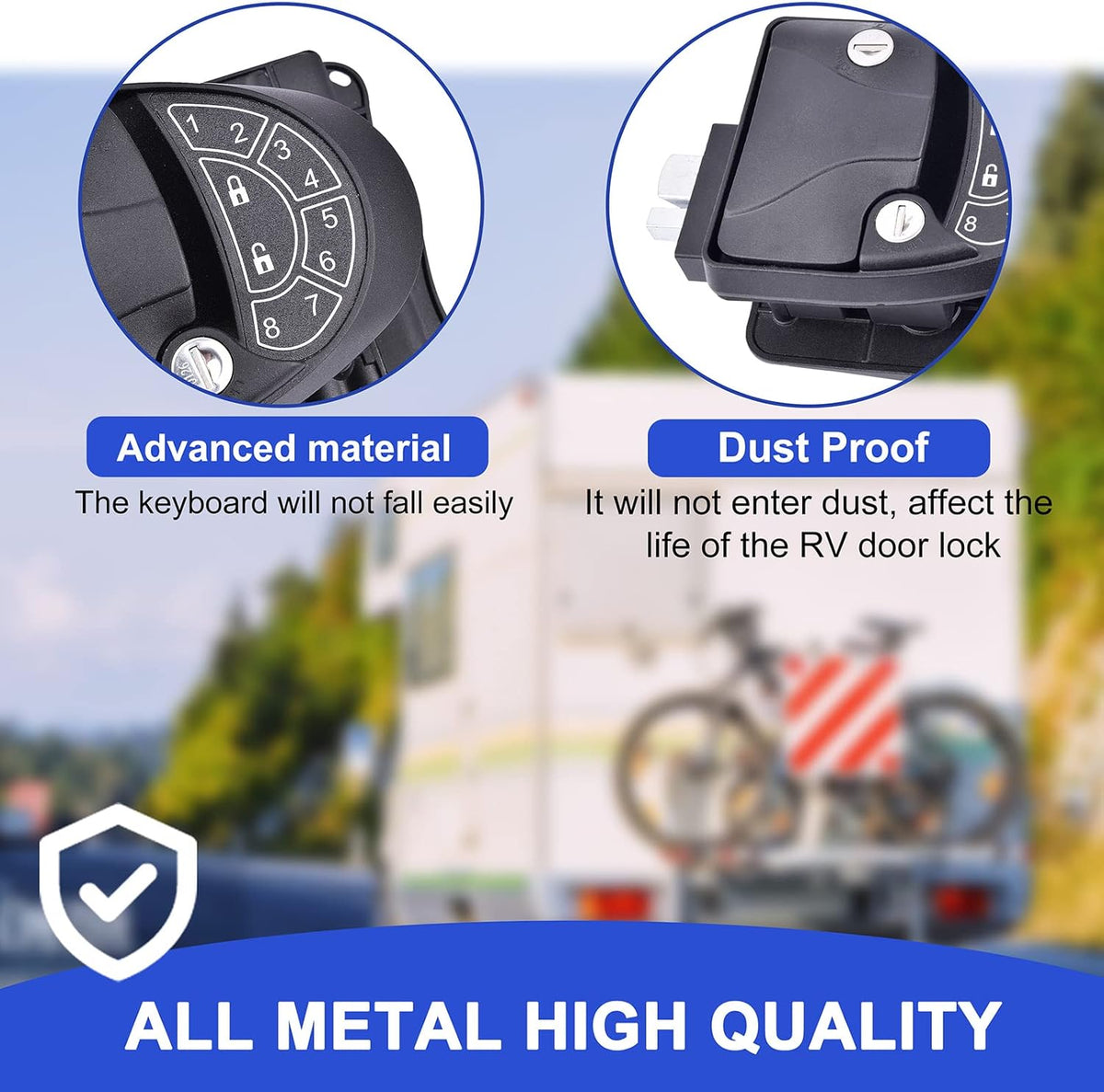 RV Keyless Entry Door Lock with Backlit Keypad and 2 Key Fobs, Pack of 2 U6874