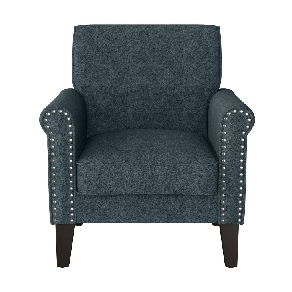 Blue Chenille Arm Chair X7828