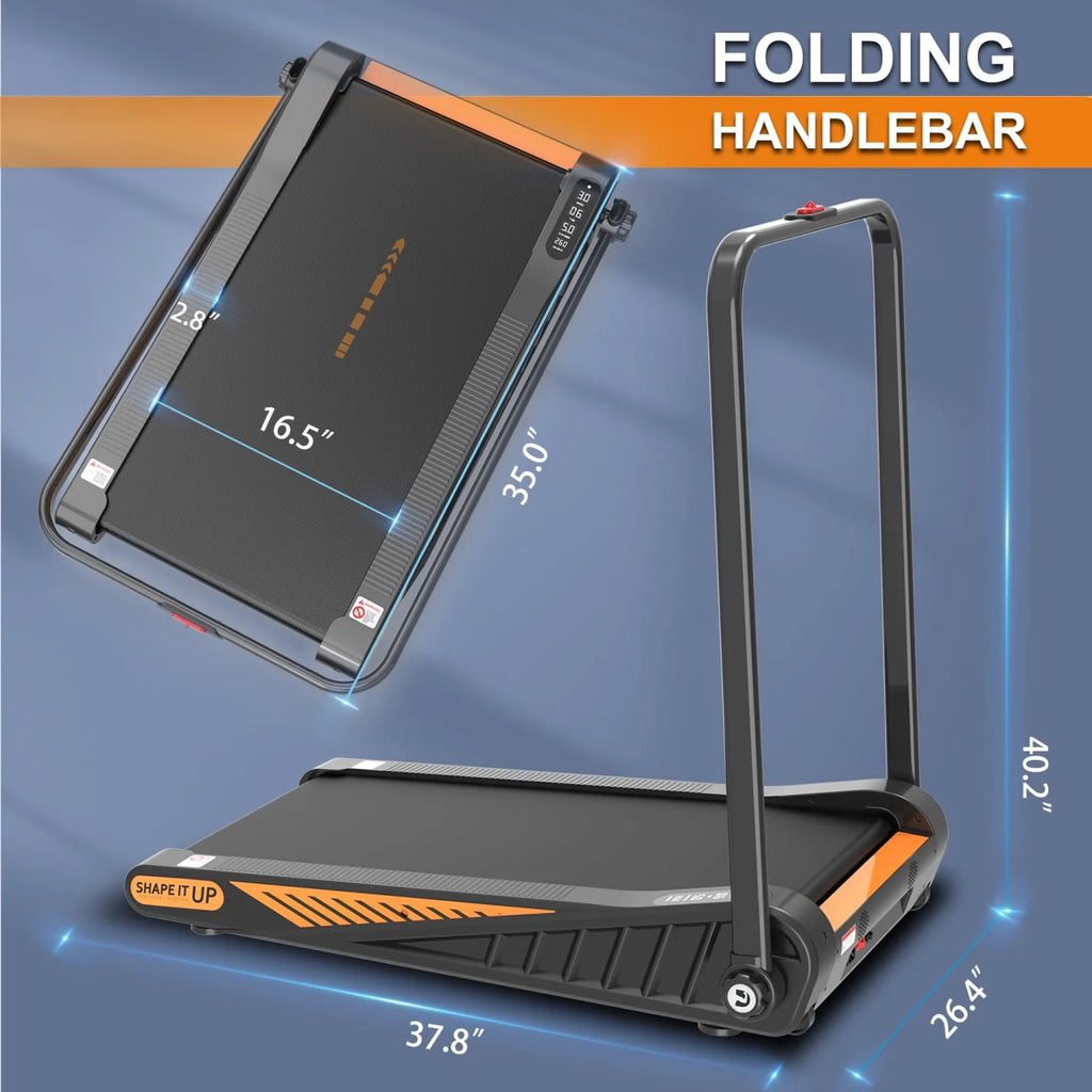 2 in 1 Folding Treadmill 2.5HP 15% Incline Under Desk Electric Treadmill I538