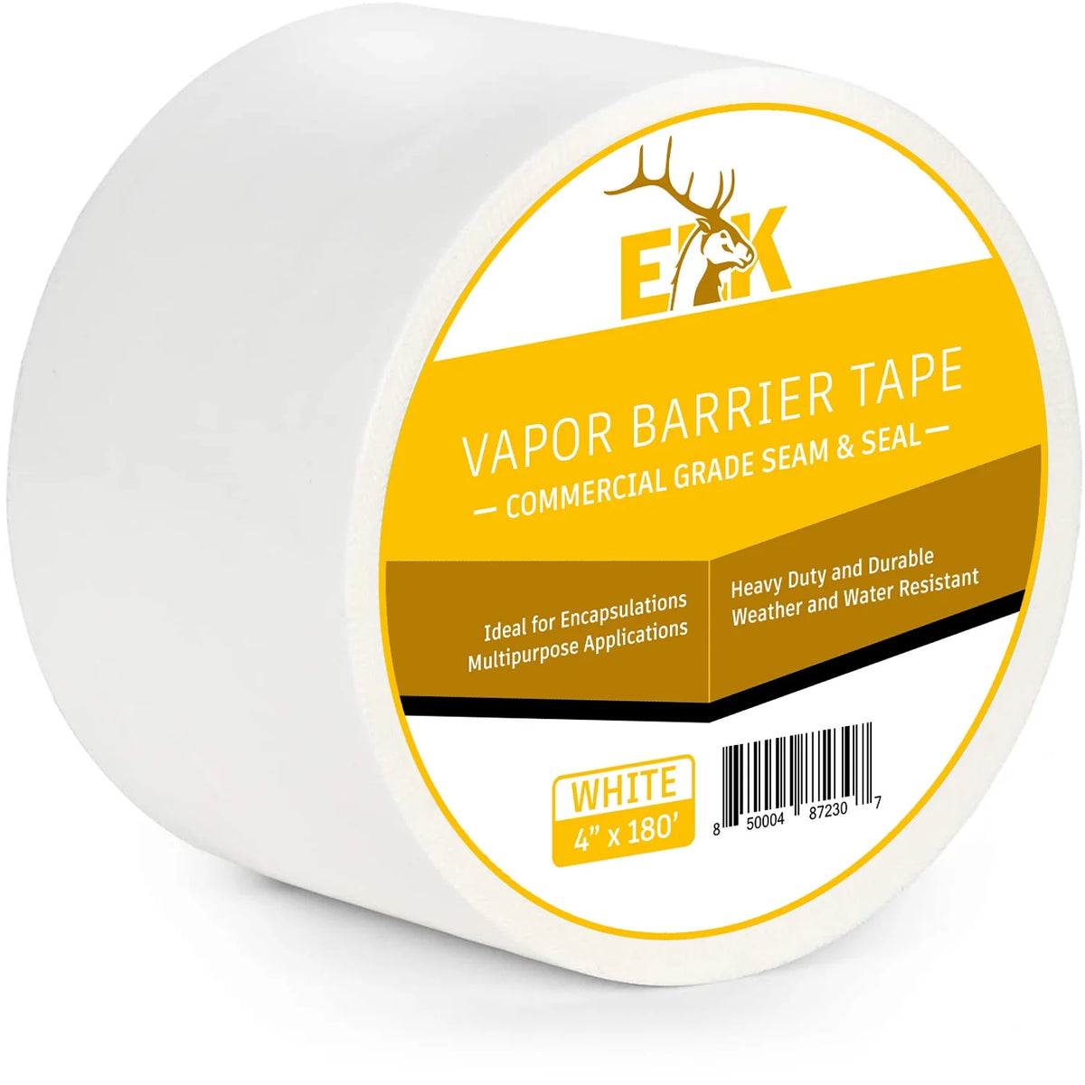 Vapor Barrier Tape Waterproof 9 Mil Poly Tape 4 Inches x 180 Feet White 1 Pack X8153
