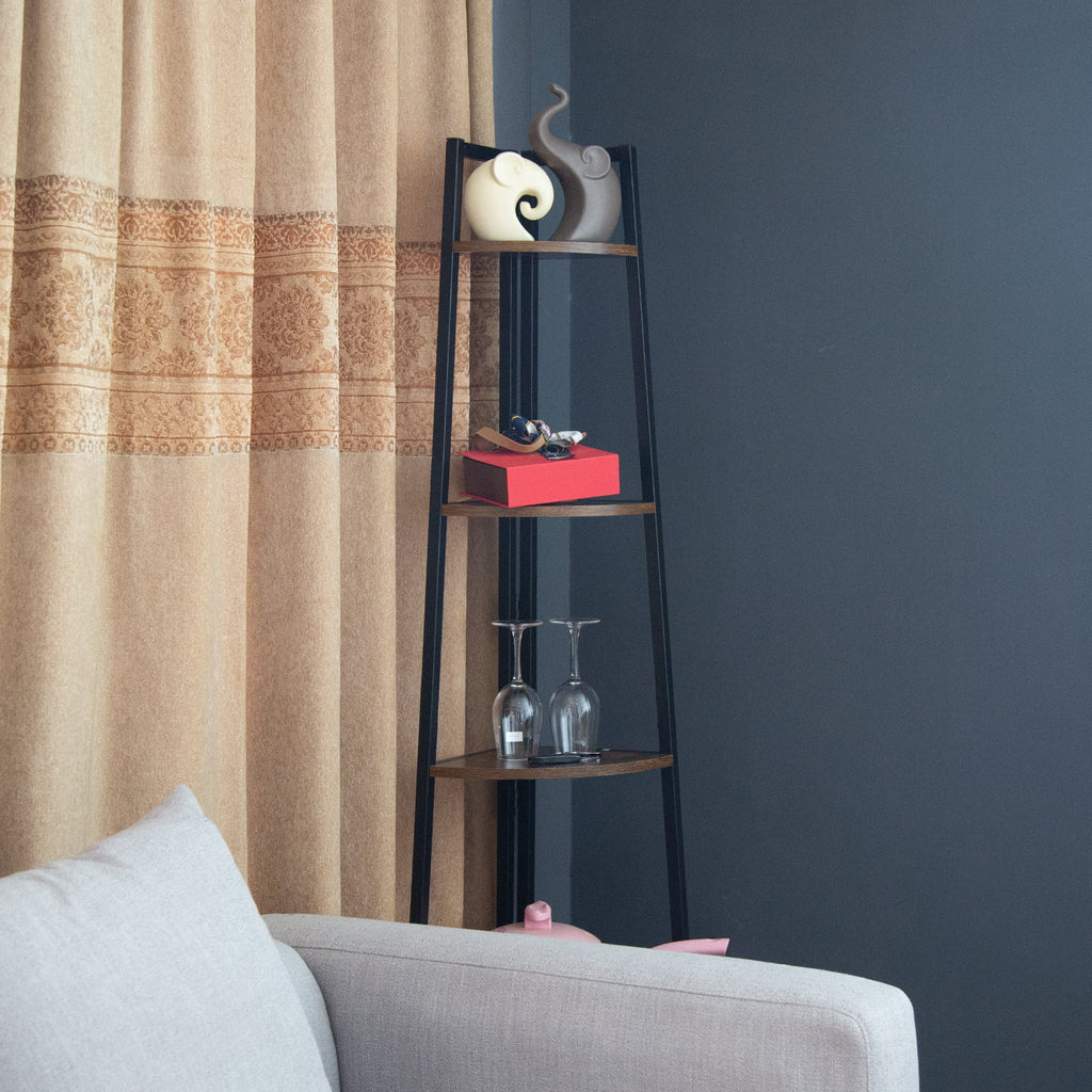 65 Inch Brown 5-Tier Corner Shelf J6085
