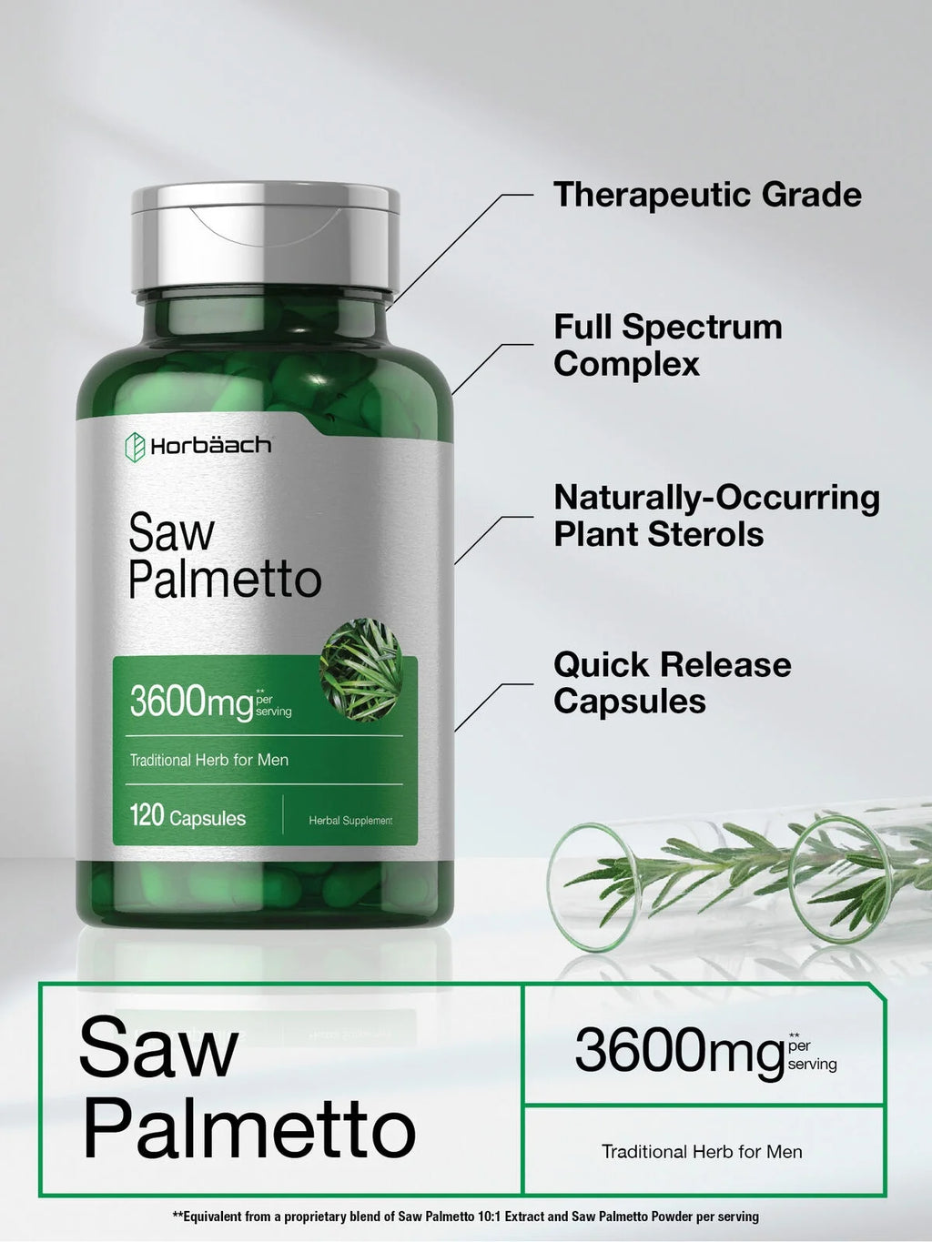 Saw Palmetto Extract 3600mg 120 Capsules Prostate Supplement X431