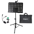 Metal Music Stand with Carry Bag, Sheet Clip and Clip On Light N59163