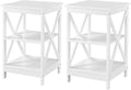 3-Tier Wooden Side End Tables with Solid Wood Legs I36963