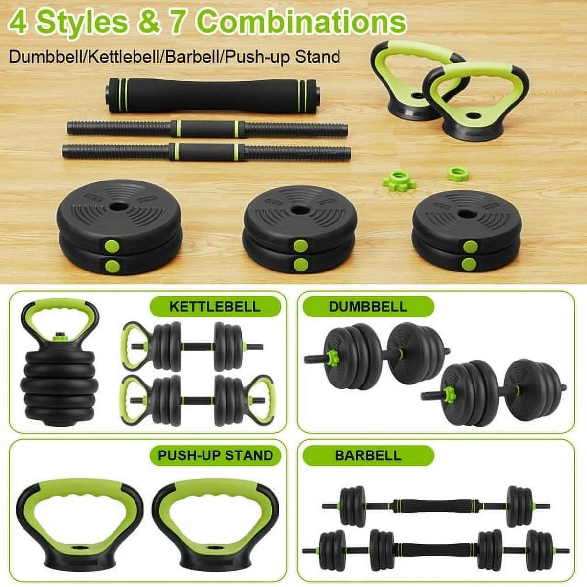 4-in-1 Adjustable Dumbbells Set 44 LBS U418