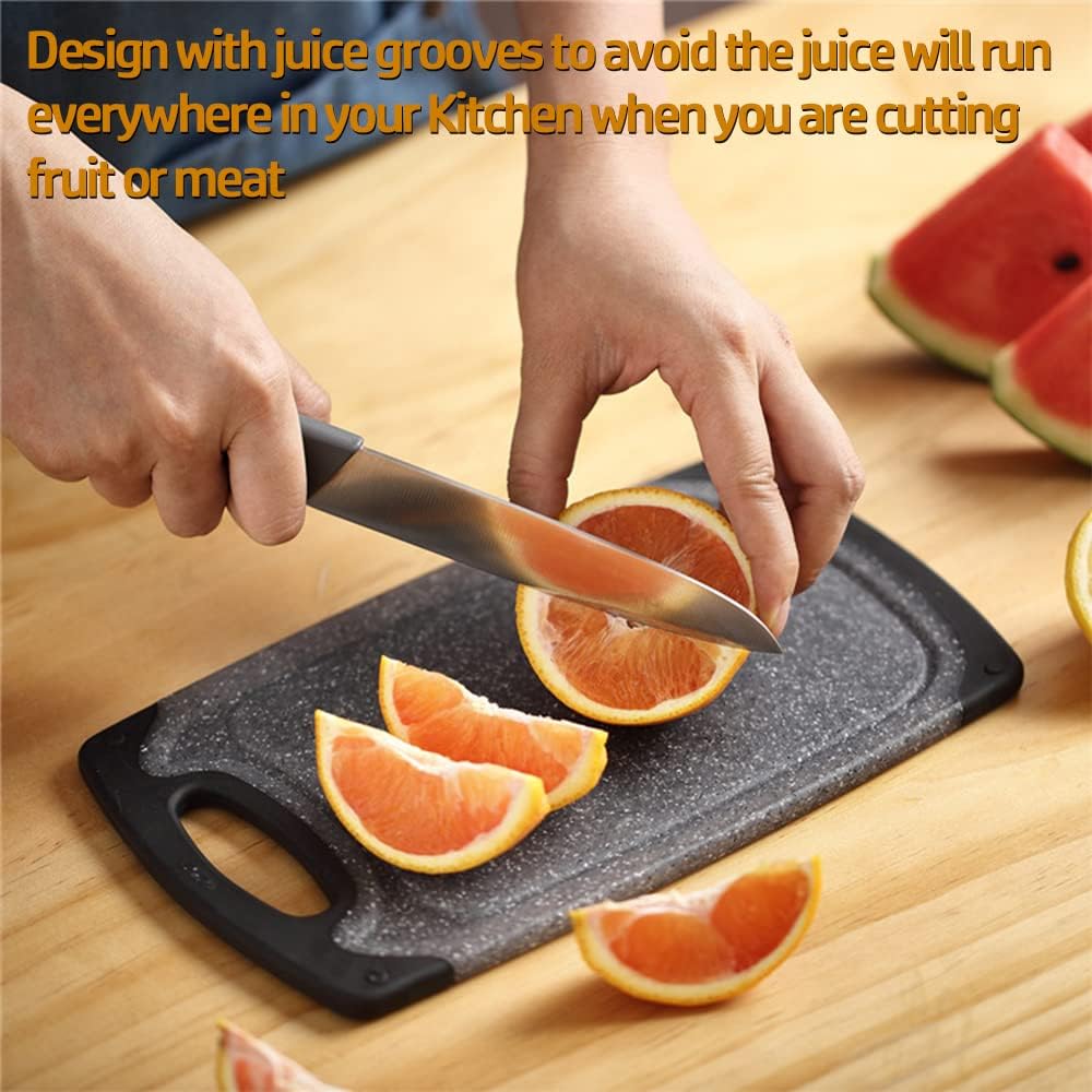 Set of 3 Cutting Boards with Juice Grooves & Carrying Handle O376987