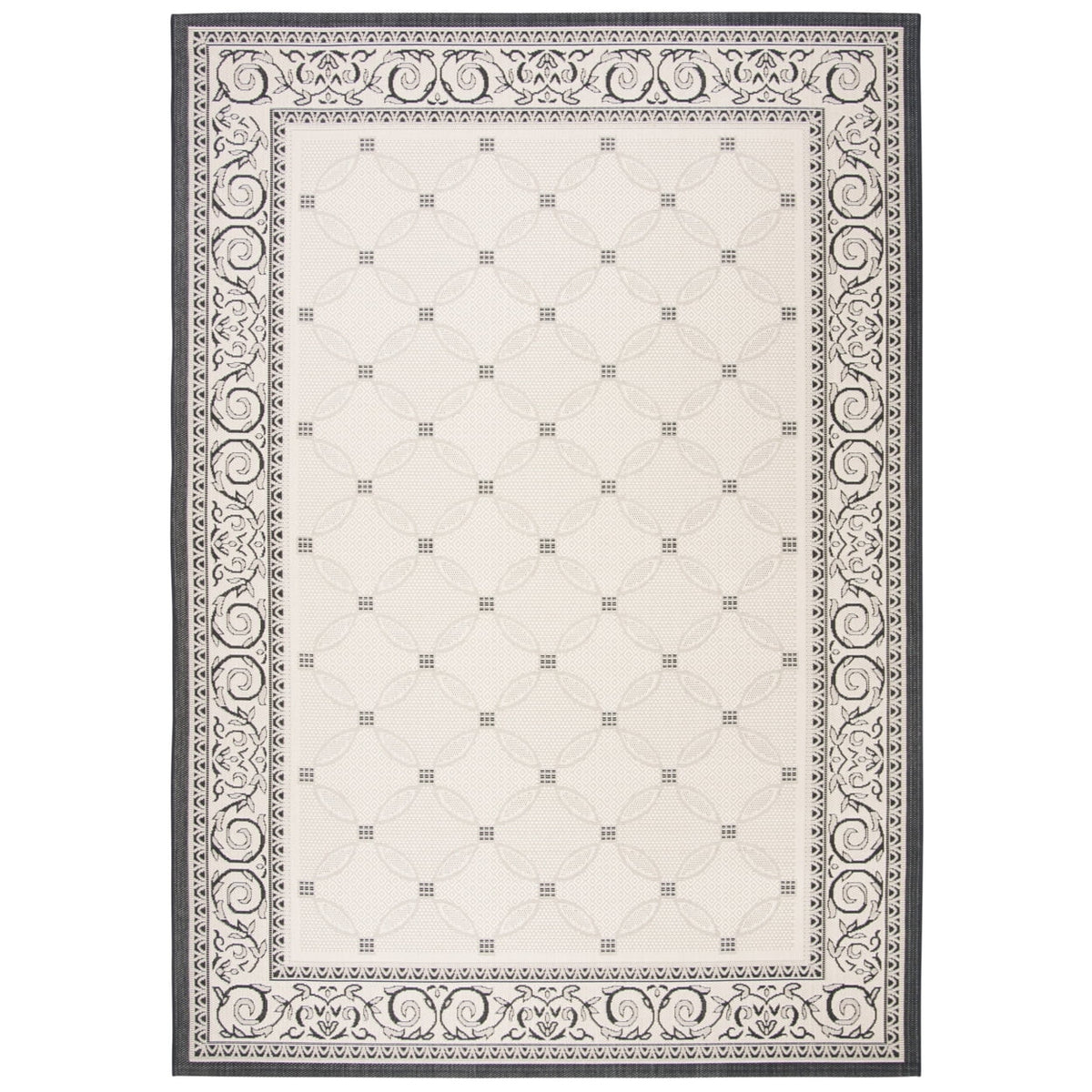 5'3" x 5'3" Round Geometric Indoor/Outdoor Area Rug A52145