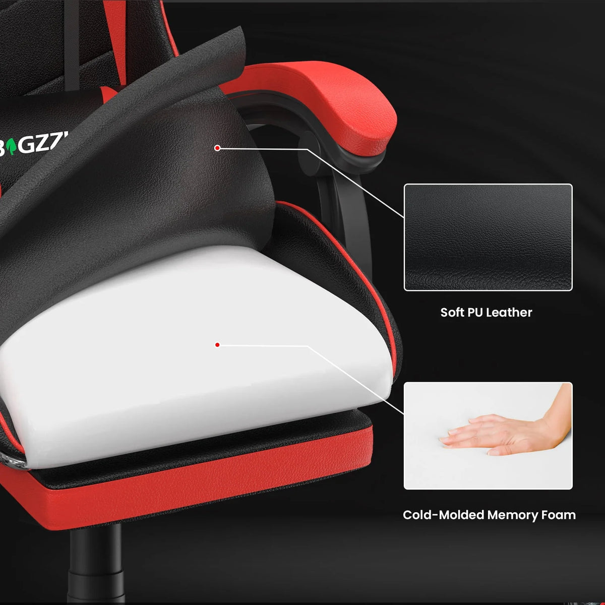 Pink Gaming Chair with Lumbar Support and Headrest C86347