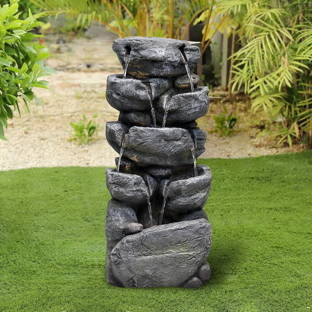 Stacked Rock Fountain with LED Lights W103837