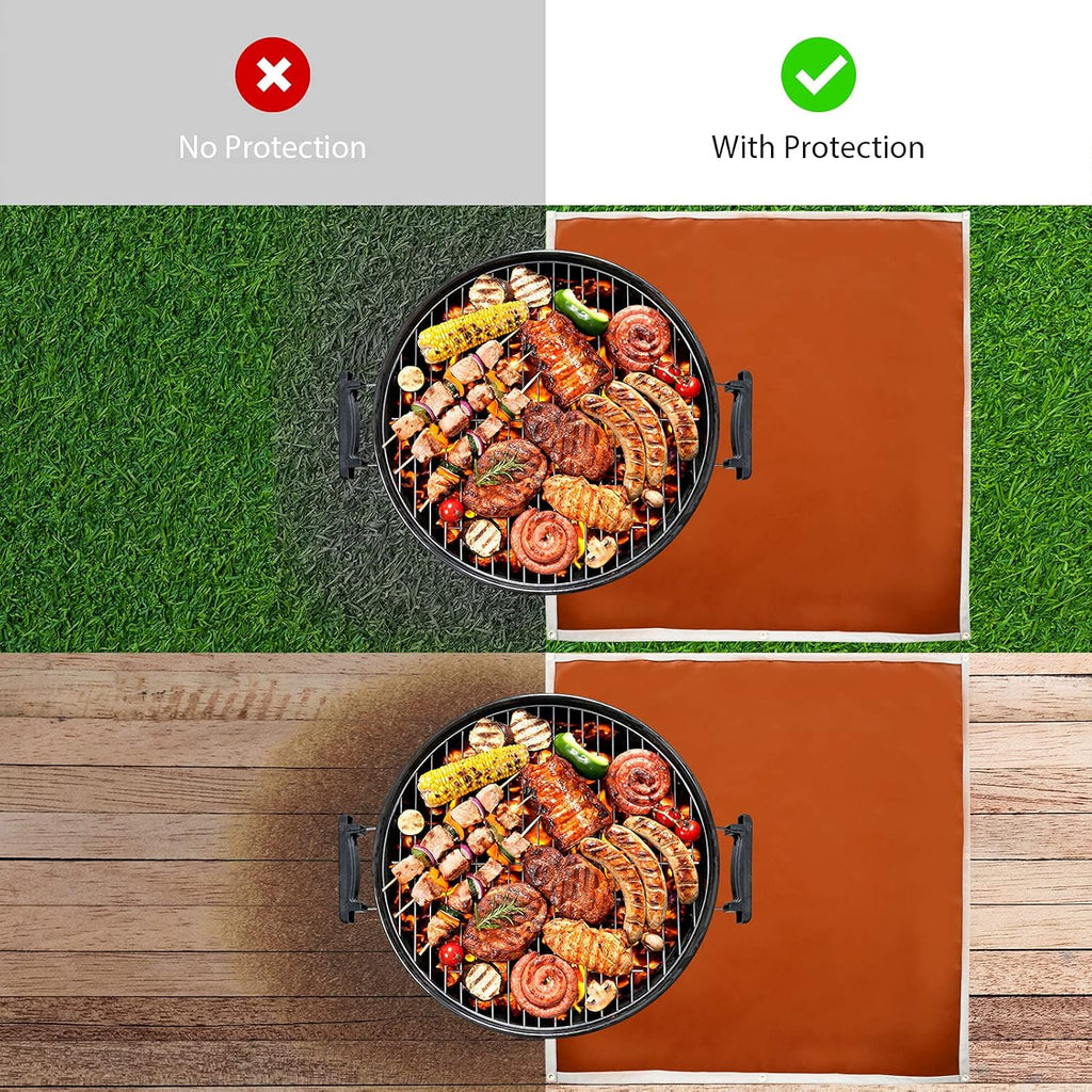 Fire Pit Mat Grill Mat Flame Retardant Felt Fabric Floor Mat O296268