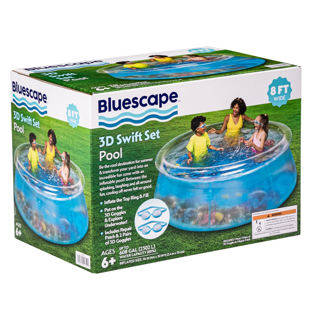 Transparent 8 ft 3D Above Ground Ring Pool R2493
