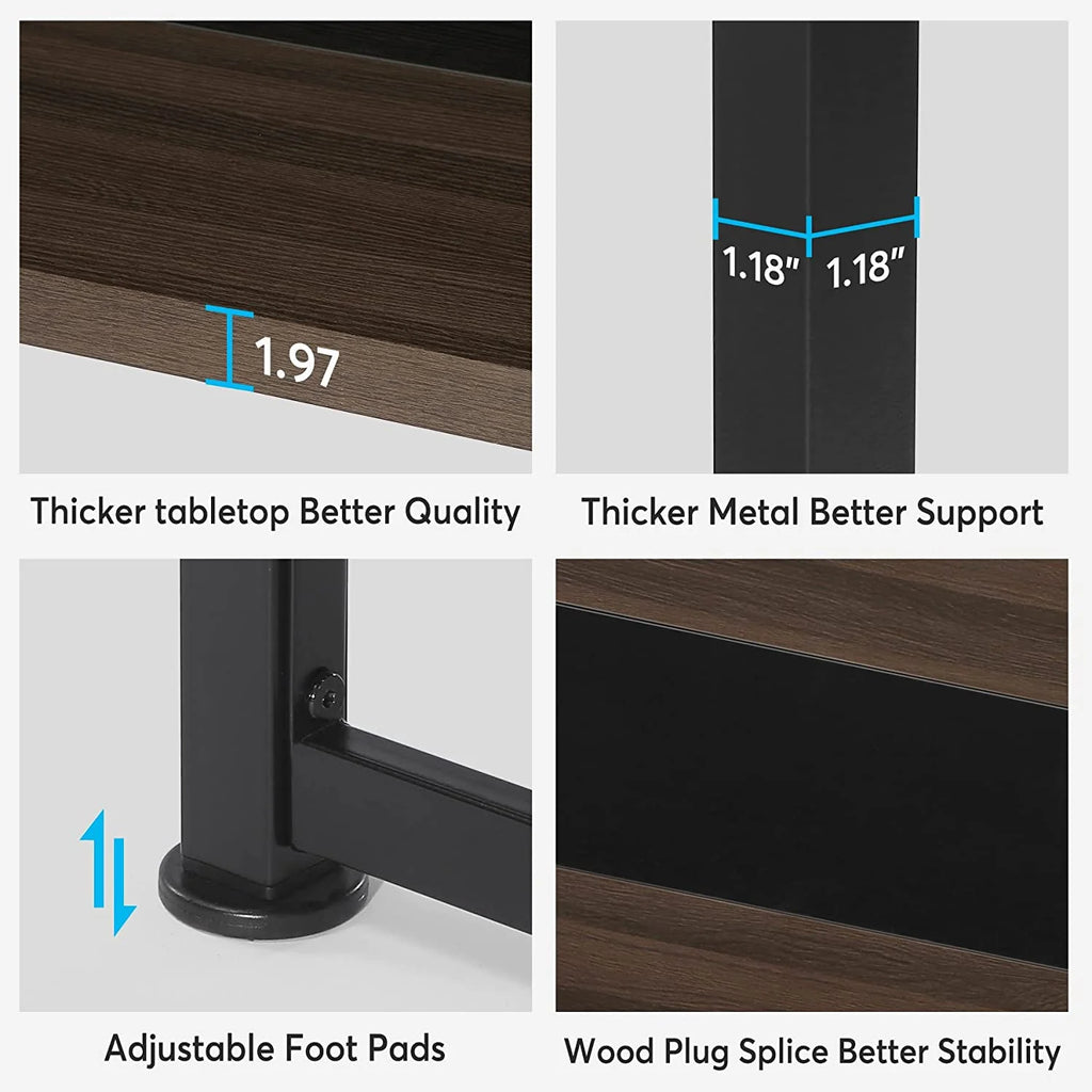 70 Inch Dark Grey Wood Dining Table I46922