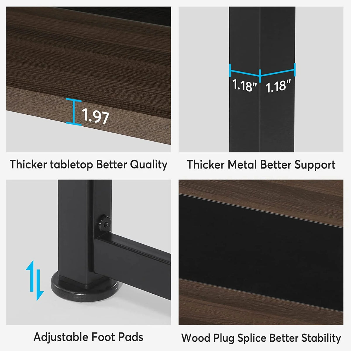 70 Inch Dark Grey Wood Dining Table I46922