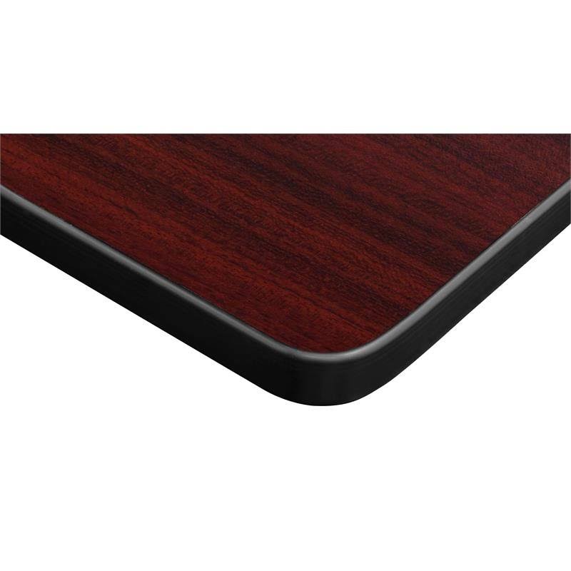 36x22 Square Platter Base Table Mahogany Chrome D367