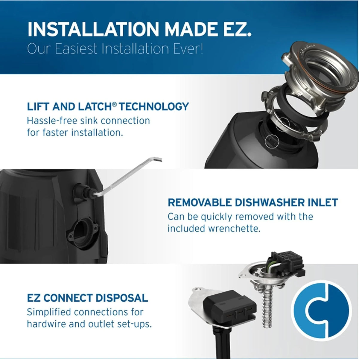 1 HP Continuous Feed Garbage Disposal D425