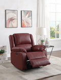 Red Pu Power Recliner W7539