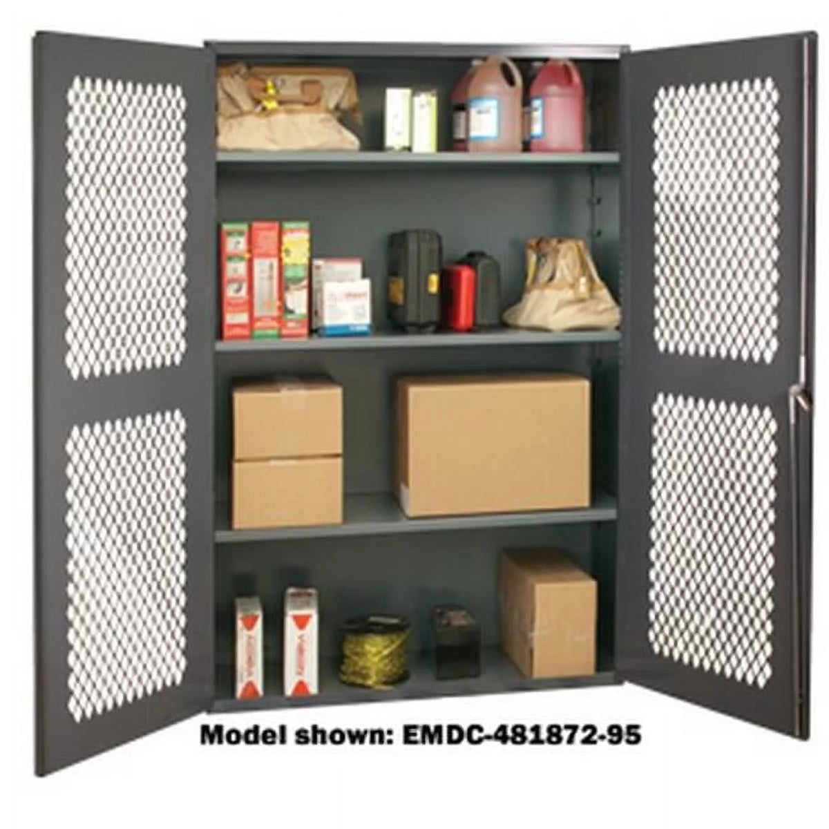 14 Gauge Lockable Cabinet with 3 Adjustable Shelves, Gray I169