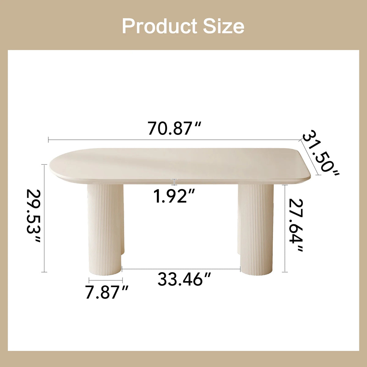 70.86'' Oval White Dining Table T60966