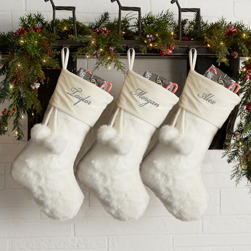 Grey Faux Fur Christmas Stocking Z51670