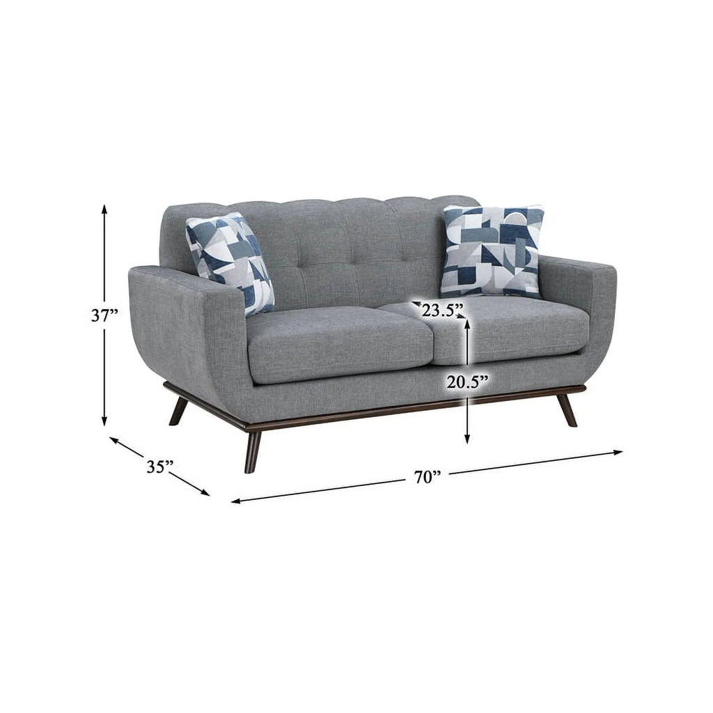 2-Piece Tufted Sofa Set in Gray X818423