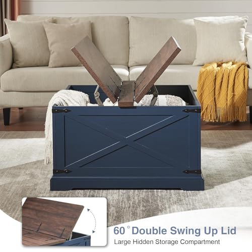 Square Wood Coffee Table with Storage U2081