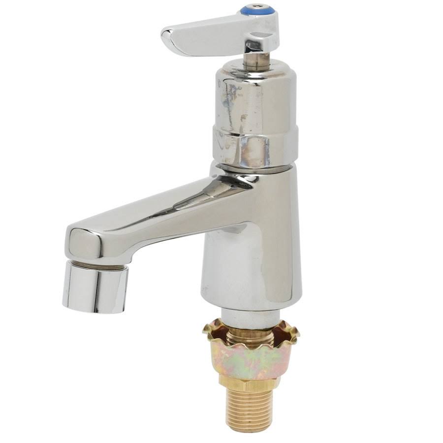 Chrome Self-Closing Metering Sill Faucet with Lever Handle L7286