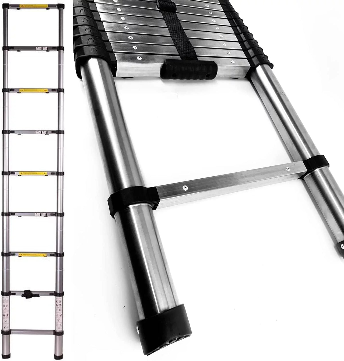 8.5ft Stainless Steel Telescopic Non-Slip Ladder V25876