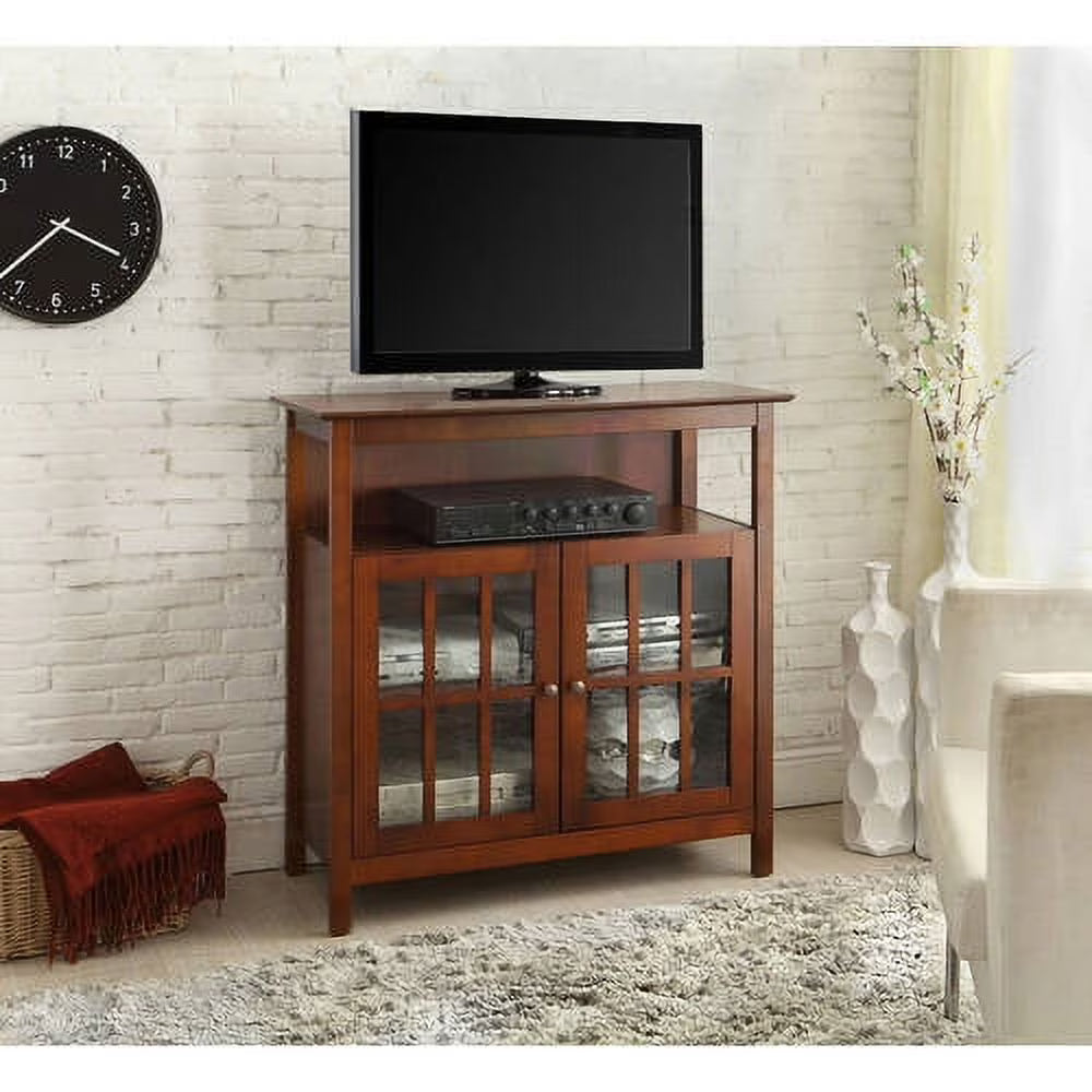 Cherry Highboy TV Stand with Storage Cabinets U160