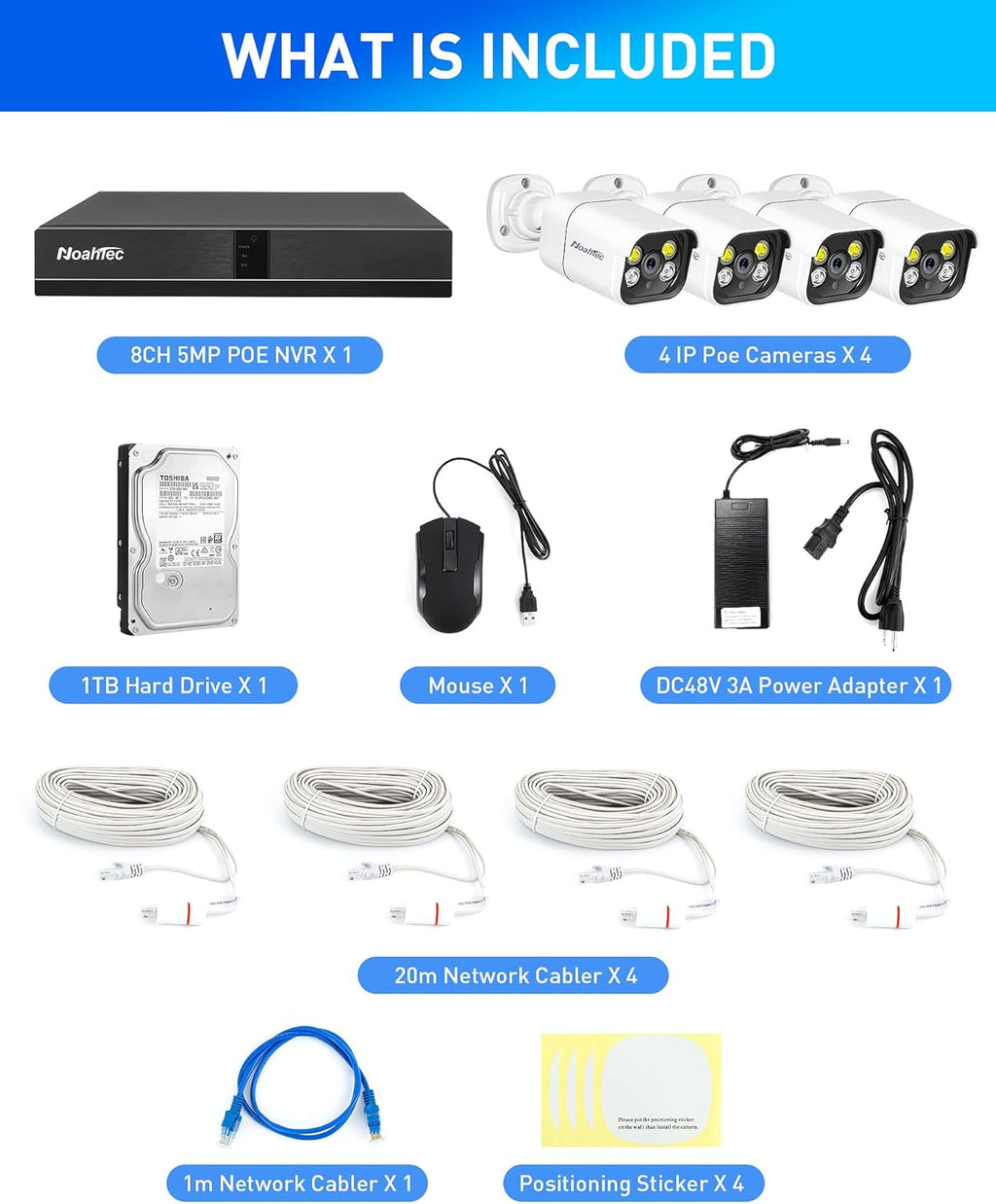 8CH 5MP PoE Security Camera System with 1TB Hard Drive M795298