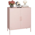 Black Metal Storage Cabinet with Adjustable Shelves J43265