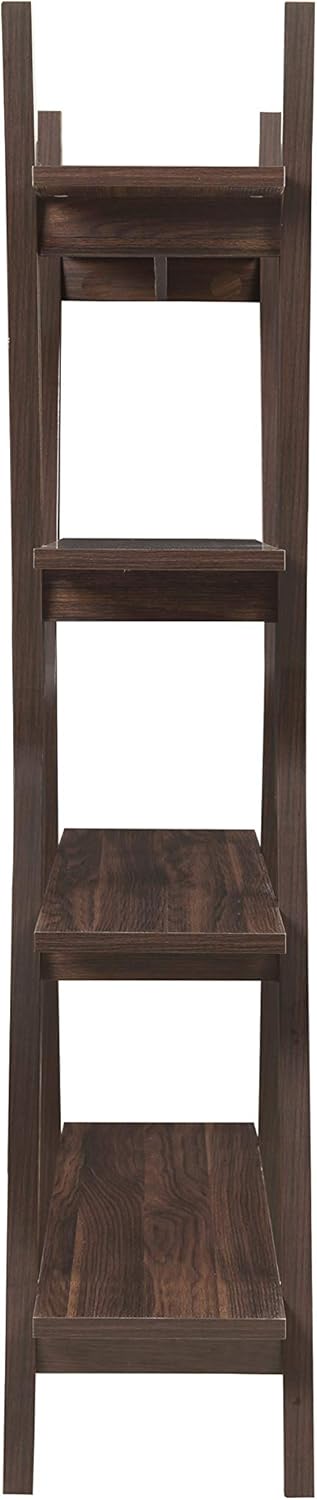 4-Tier Bookcase Dark Walnut Brown S3654