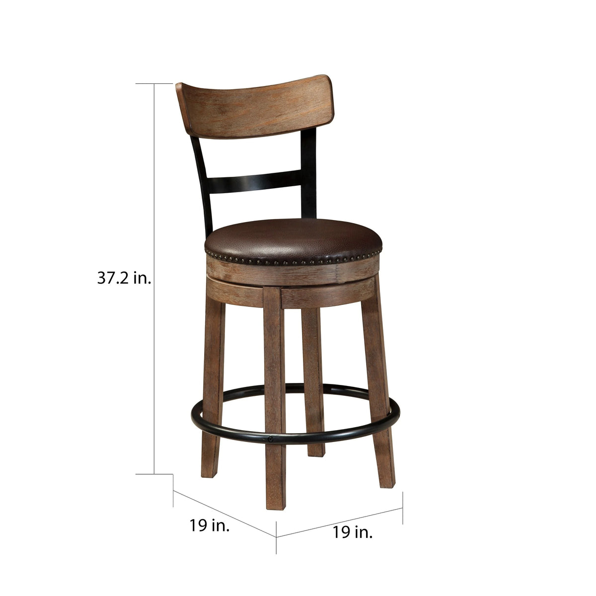 Light Brown Swivel Counter Height Bar Stool H58856