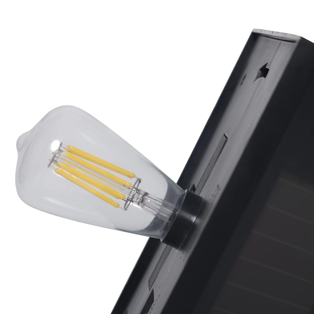 Motion Sensor Solar Wall Lantern with Filament Bulb, Black R254