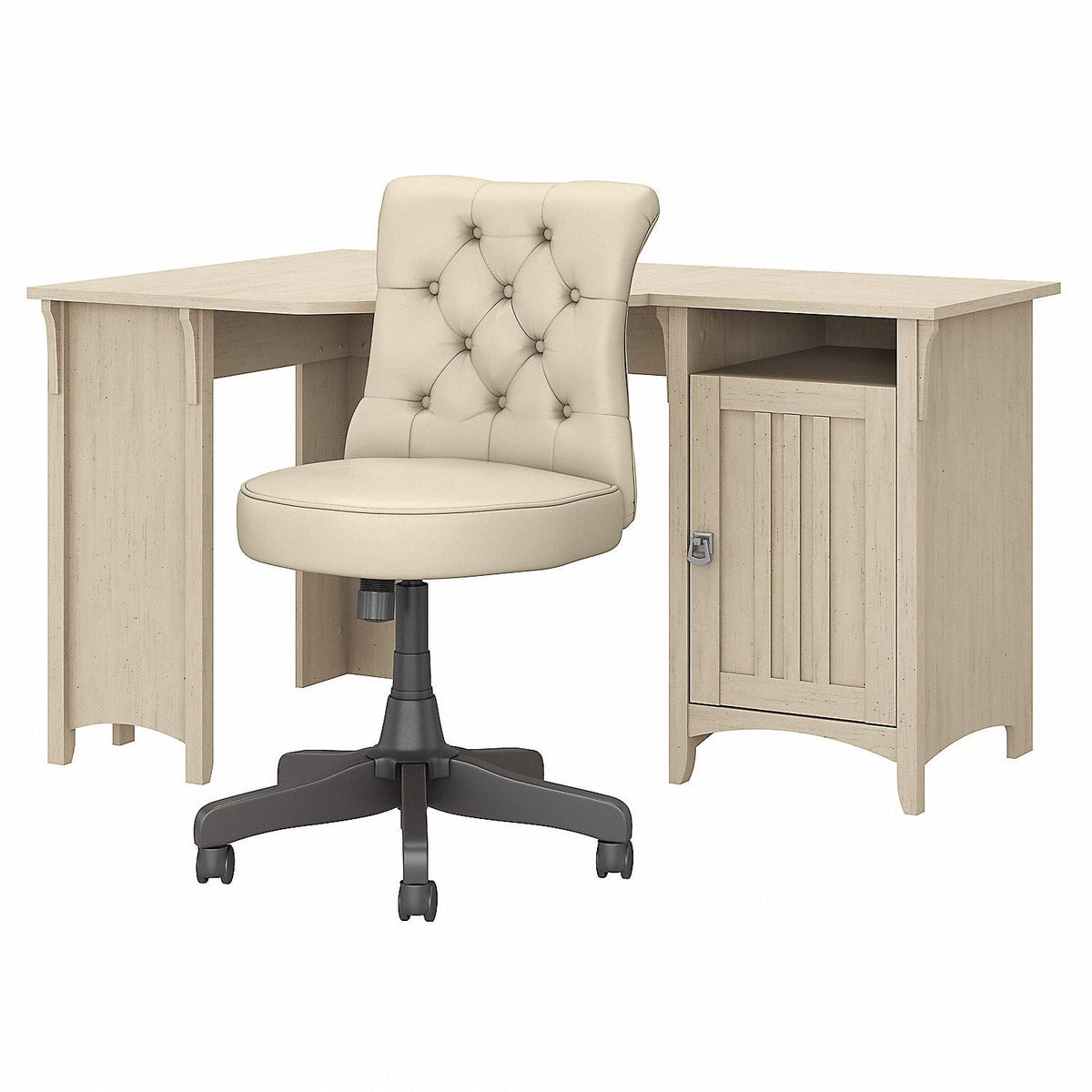 White Corner Desk with Office Chair D74968