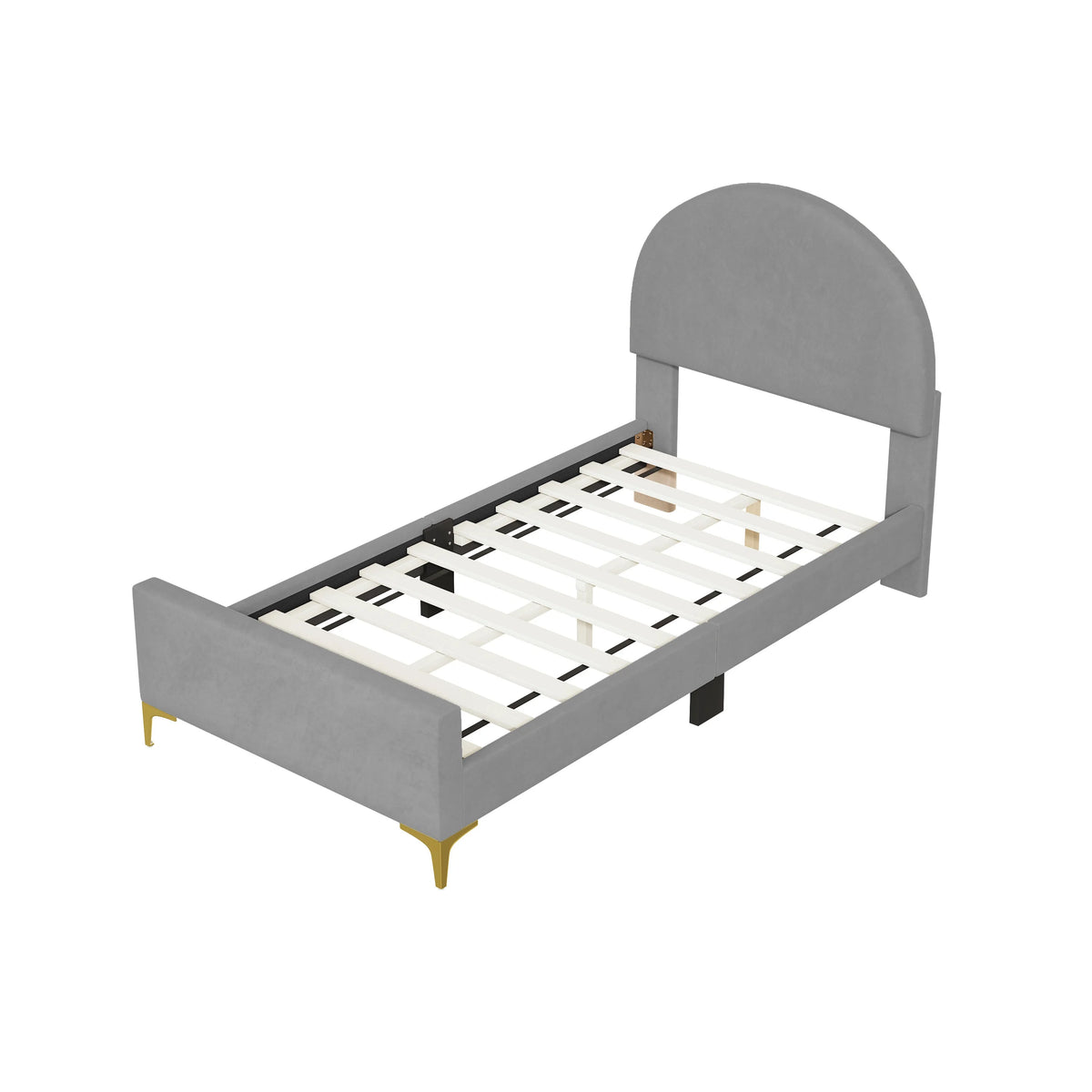 Twin Size Velvet Platform Bed K7900
