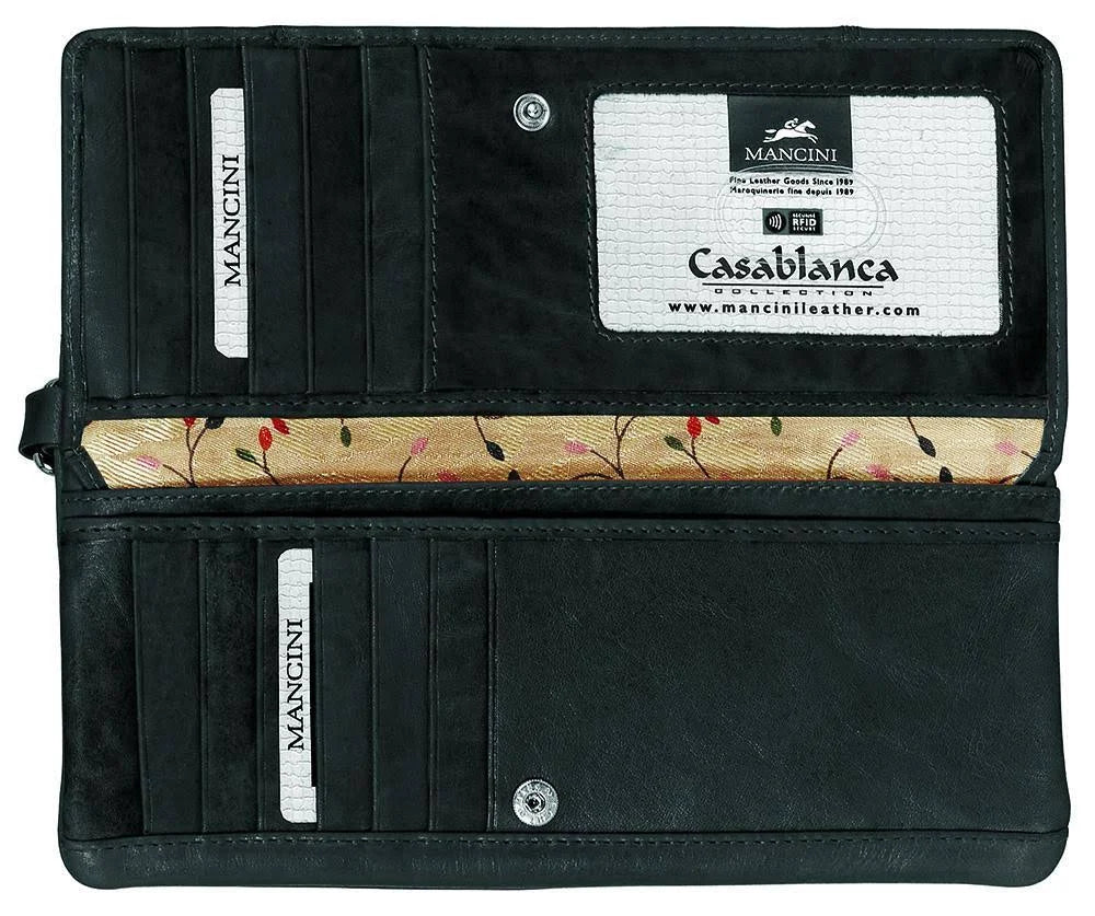Black RFID Wristlet Clutch L6603