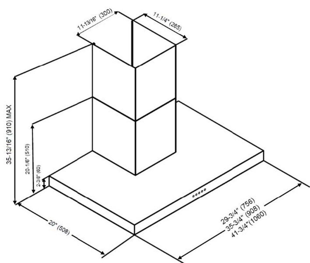 36x22 750 CFM Wall Mount Range Hood R4662
