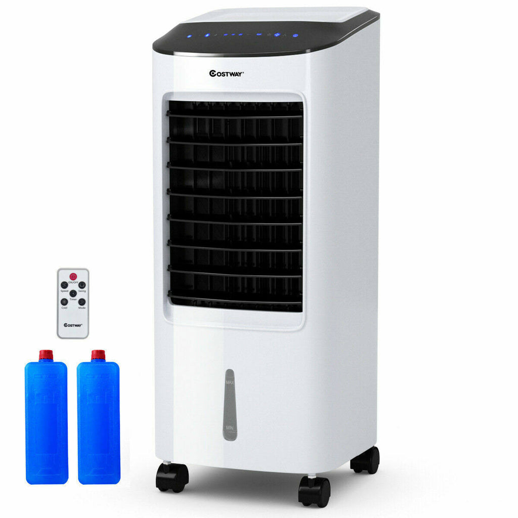 White Evaporative Portable Air Cooler Fan Humidifier with Remote Control B564008