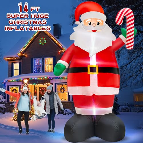 14 FT Inflatable Santa Claus with Built-in LED Lights R6319