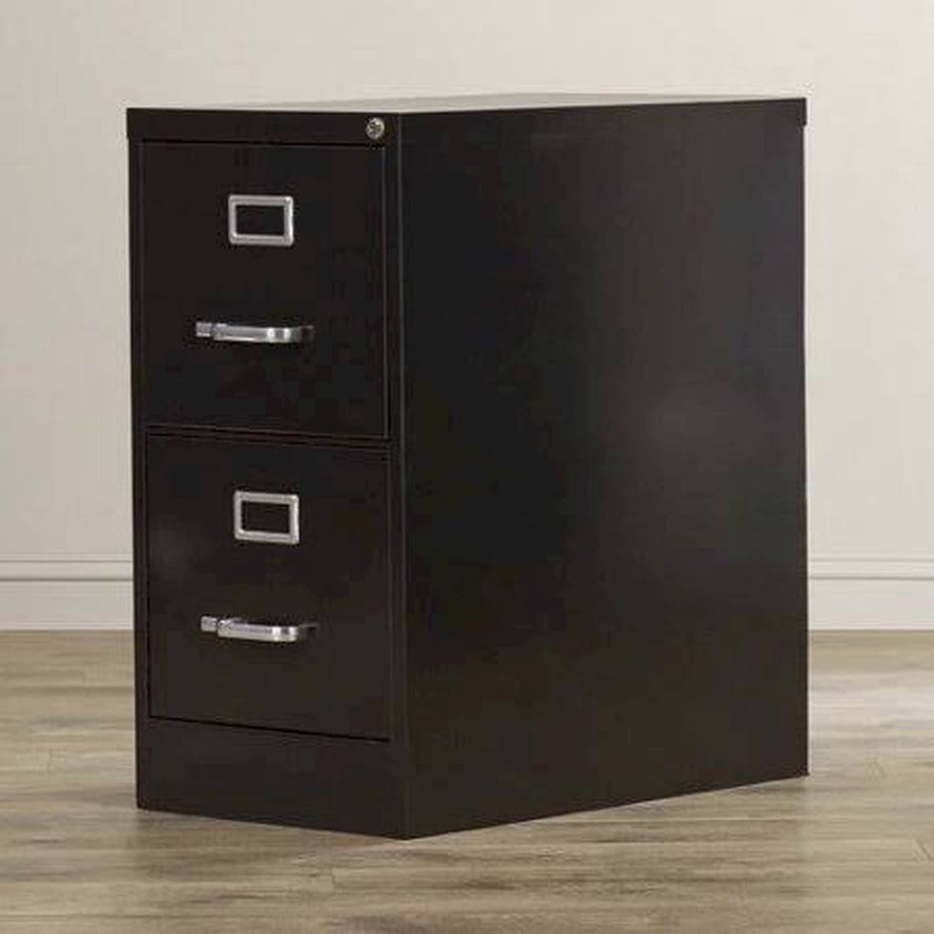 2 Drawer Vertical Filing Cabinet Black D7023