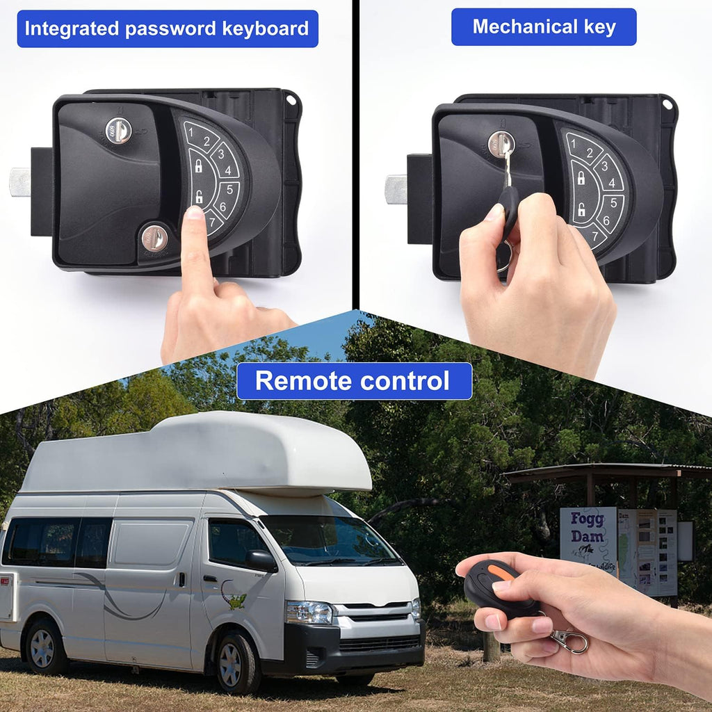 RV Keyless Entry Door Lock with Backlit Keypad and 2 Key Fobs, Pack of 2 U6874