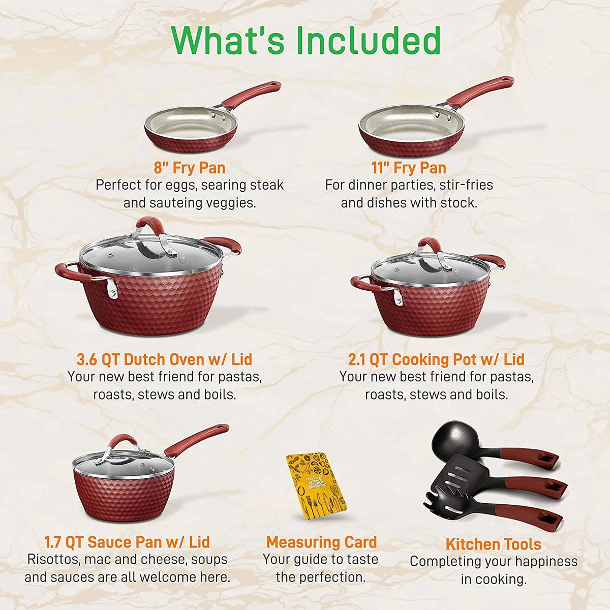 11 Pcs Non-Stick Kitchen Cookware Set B742168