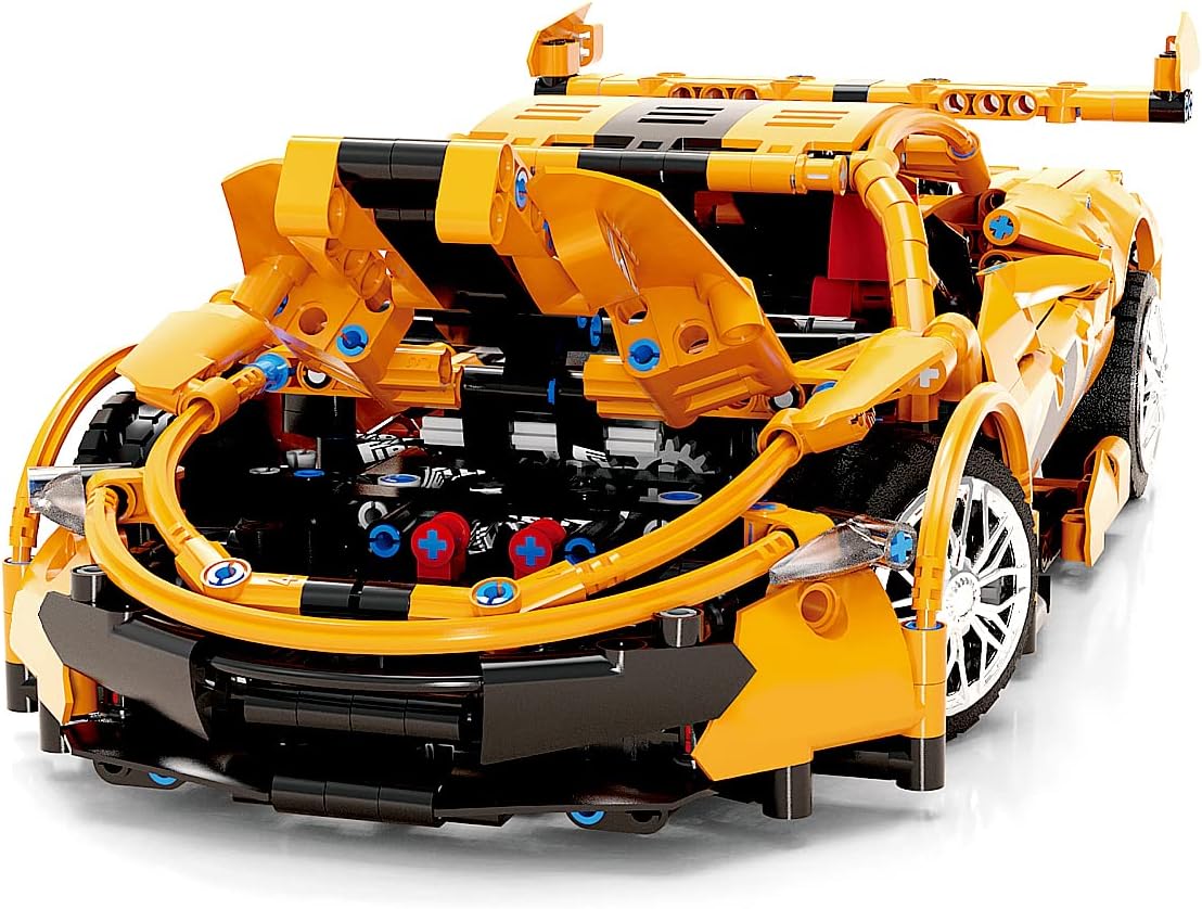 Orange Sports Car MOC Building Blocks Kit, 1258 Pcs Z15898