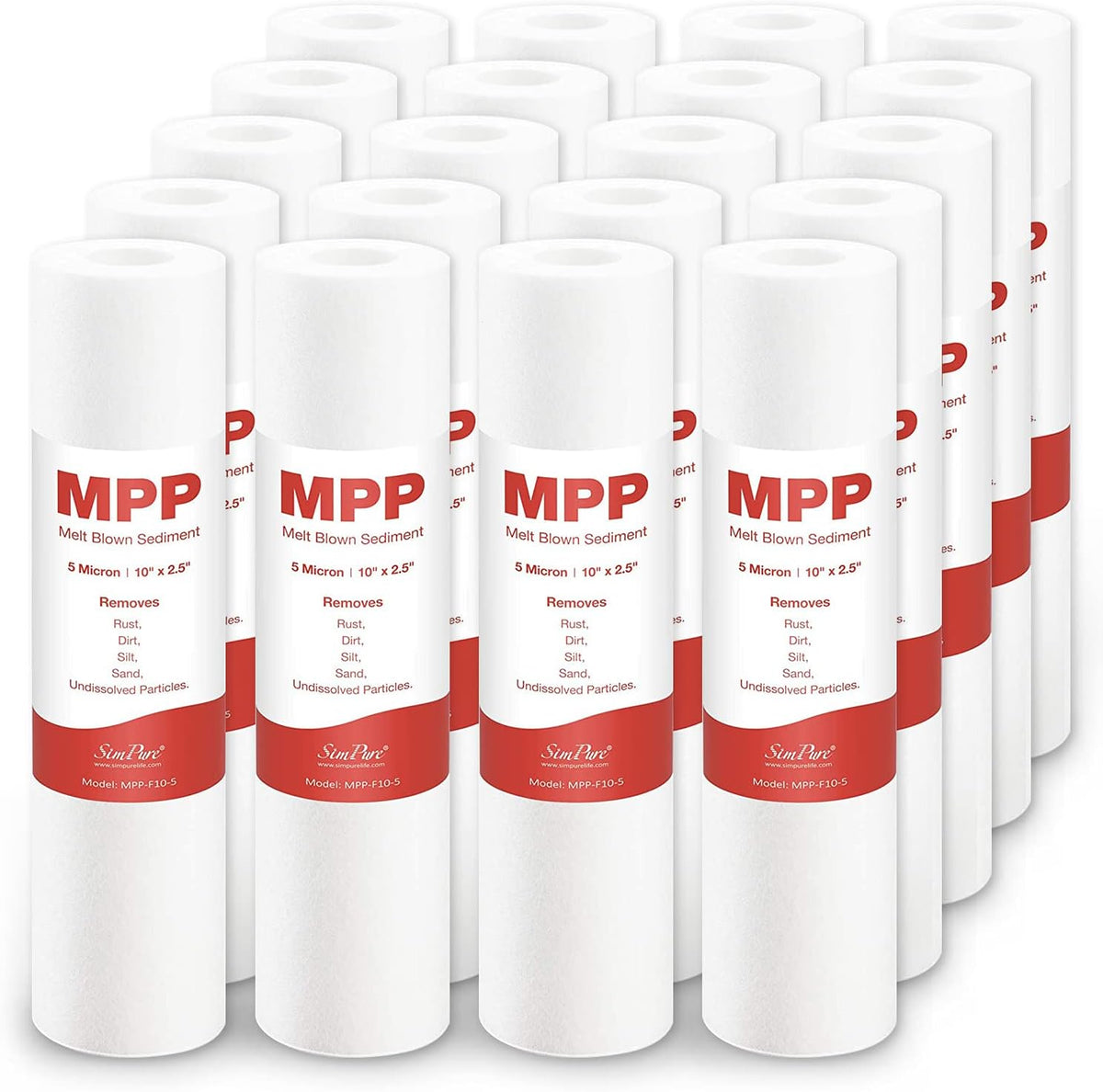 10 x 2.5 Whole House Sediment Water Filter Cartridge Replacement, 20-Pack Pack of 2 U8304