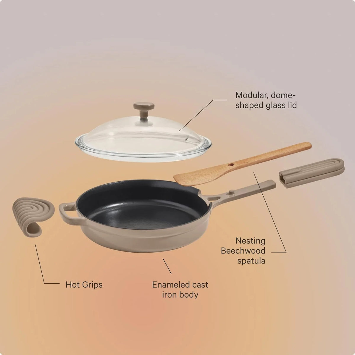 10-Inch 8-In-1 Enameled Cast Iron Cookware Set B321