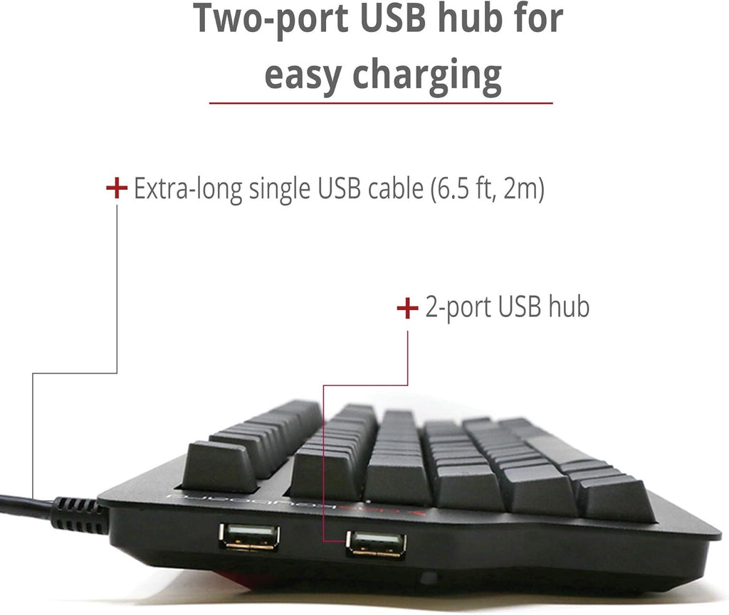 87 Keys Black Tenkeyless Mechanical Keyboard with Cherry MX Brown Switches C8630