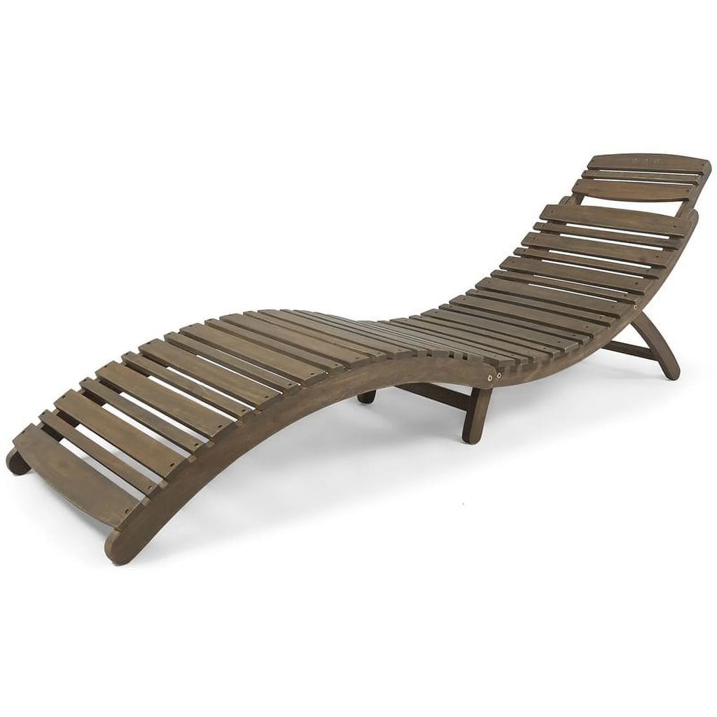 Acacia Wood Foldable Chaise Lounge Q645363