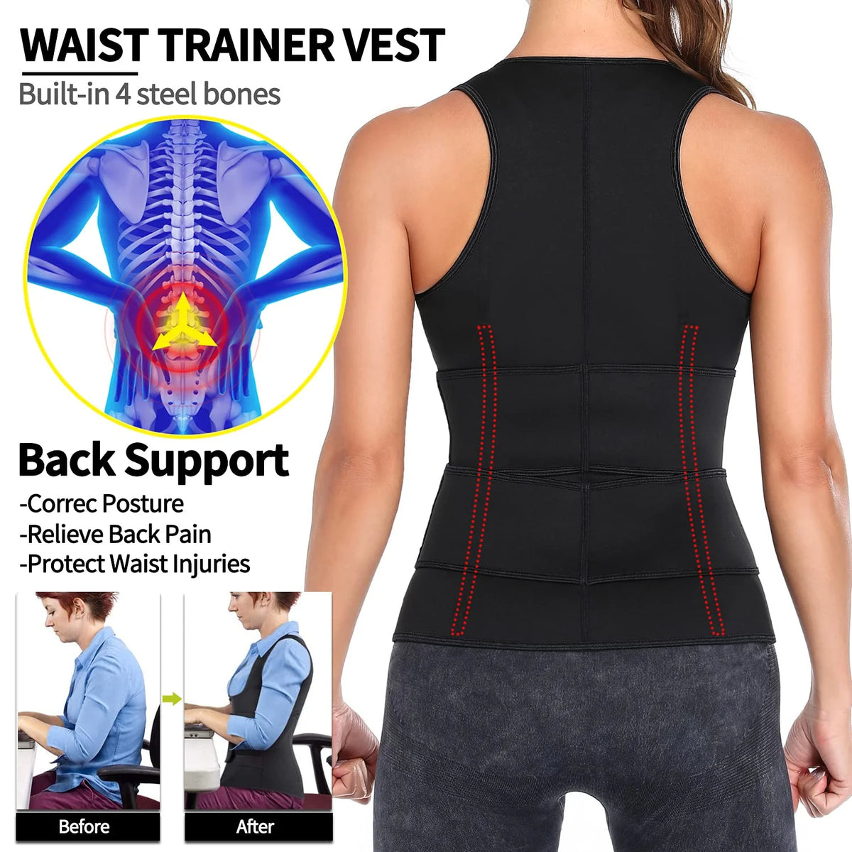 Neoprene Waist Trainer Vest N72858